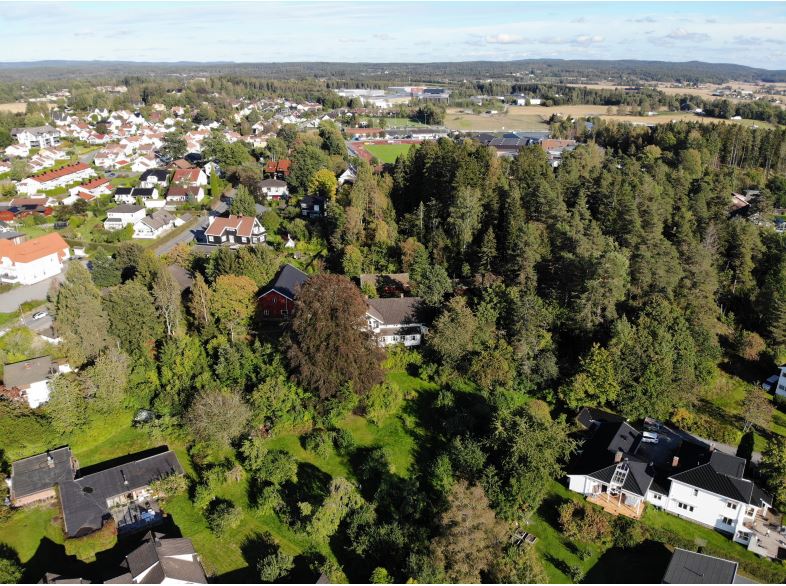 Dronebilde av område for Skorhaugåsen nord og sør