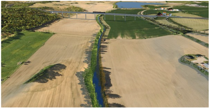 Skisse av ny østre toglinje