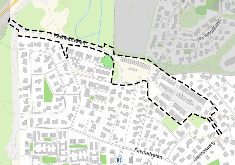 Satelittbilde av Skogsnarveien